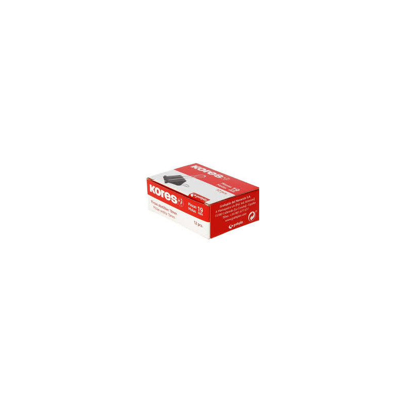 PINZAS SUJETAPAPELES 19 MM 12 UND