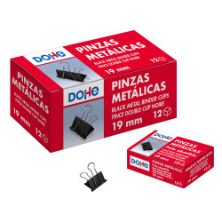 PINZAS SUJETAPAPELES 19 MM 12 UND