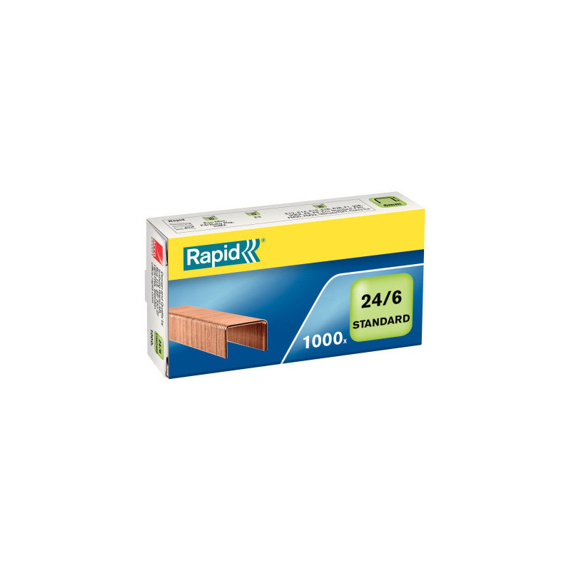 GRAPAS 24/6 MM. CAJA 1000 STANDARD COBREADA