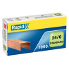 GRAPAS 24/6 MM. CAJA 1000 STANDARD COBREADA