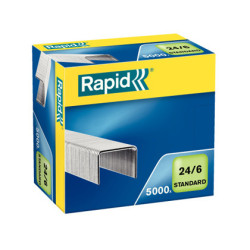 GRAPAS 24/6 MM. CAJA 5000 GALVANIZADA