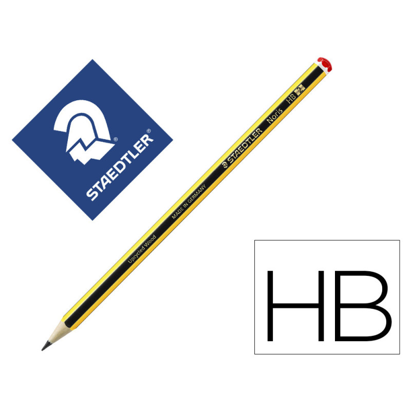 LÁPICES GRAFITO STAEDTLER NORIS H, HB, B, 2B Y 2H SIN GOMA