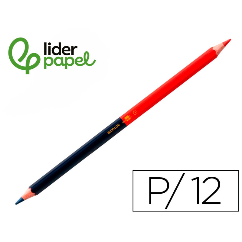 LAPICES BICOLOR LIDERPAPEL ROJO-AZUL