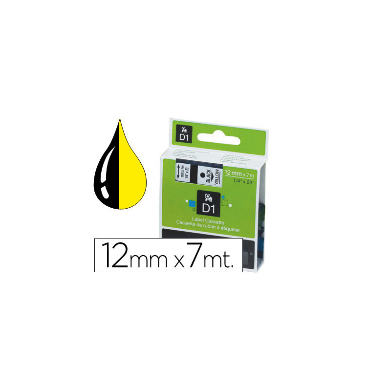 CINTA ROTULADORA  12X7 AMARILLO NEGRO