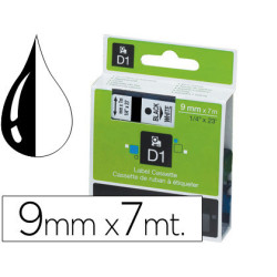 CINTA ROTULADORA 9X7 BLANCO NEGRO DYMO