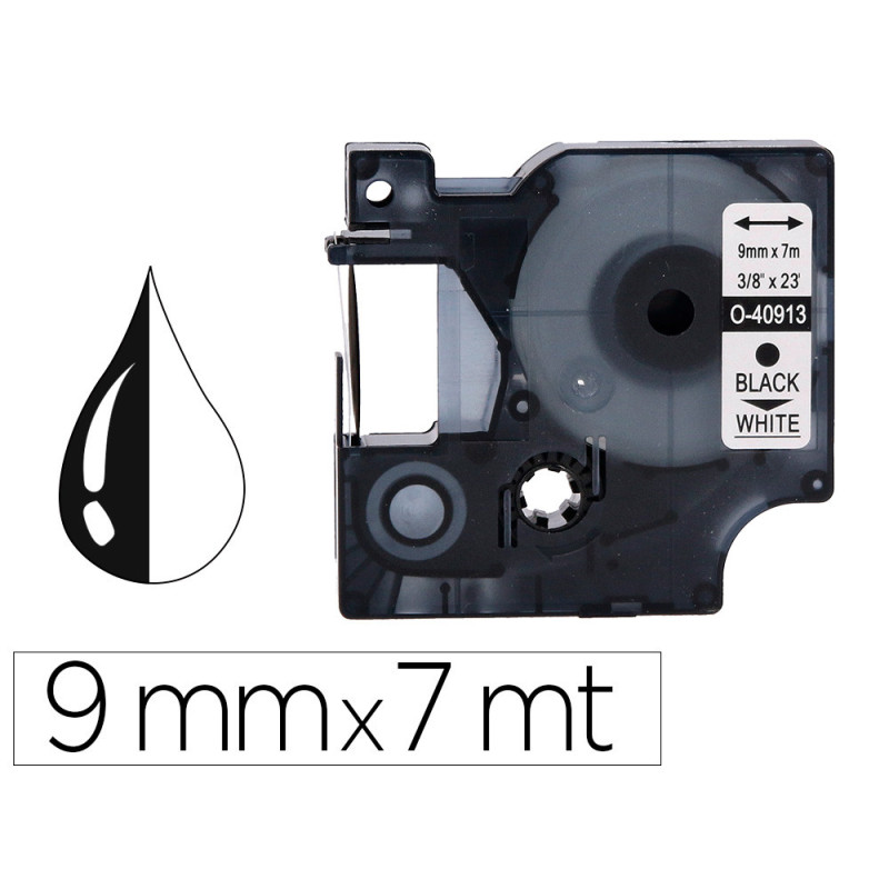 CINTA ROTULADORA 9X7 BLANCO/NEGRO DYMO
