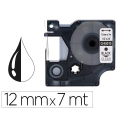 CINTA ROTULADORA 12X7 TRANSPARENTE/NEGRO DYMO