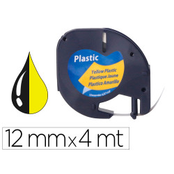 CINTA ROTULADORA 12MMX4M NEGRO SOBRE AMARILLO