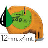 CINTA ROTULADORA 12MMX4M NEGRO SOBRE VERDE