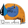 CINTA ROTULADORA  12MMX4M NEGRO SOBRE AZUL