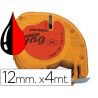 CINTA ROTULADORA 12MMX4M  NEGRO SOBRE ROJO