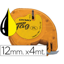 CINTA ROTULADORA  12MMX4M NEGRO SOBRE AMARILLO