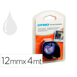 CINTA ROTULADORA 12MMX4M NEGRO/TRANSPARENTE