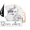 CINTA  ROTULADORA  12MMX4M NEGRO/BLANCO PAPEL