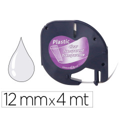 CINTA  ROTULADORA 12MMX4M NEGRO/TRANSPARENTE