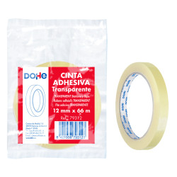 CINTA ADHESIVA 12MM X 66M TRANSPARENTE