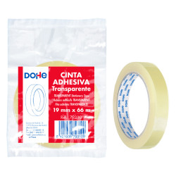 CINTA ADHESIVA 19MMX66M TRANSPARENTE