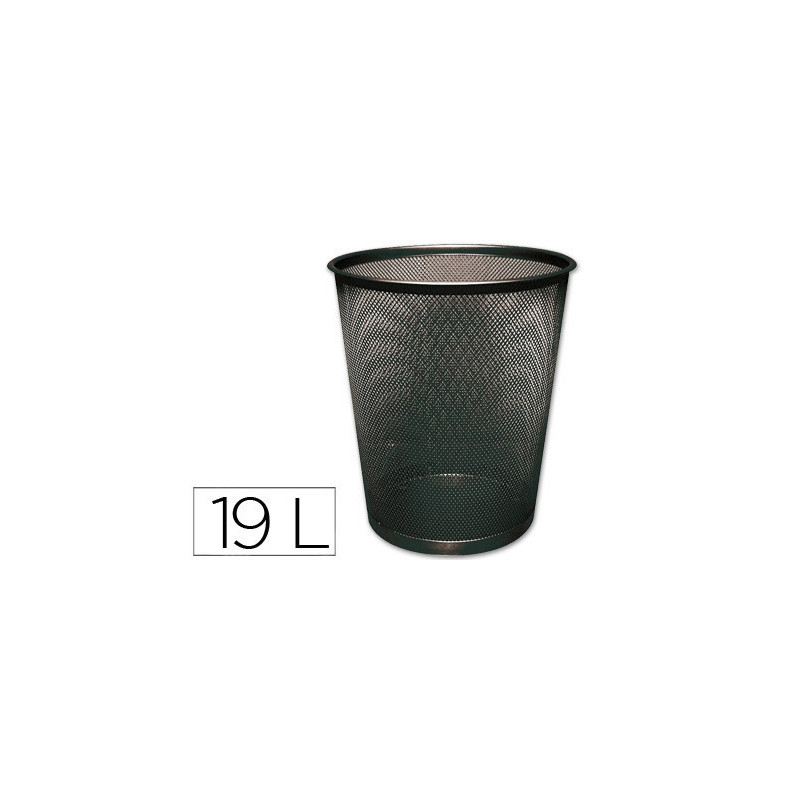 PAPELERA METALICA  NEGRA REJILLA 295X345MM