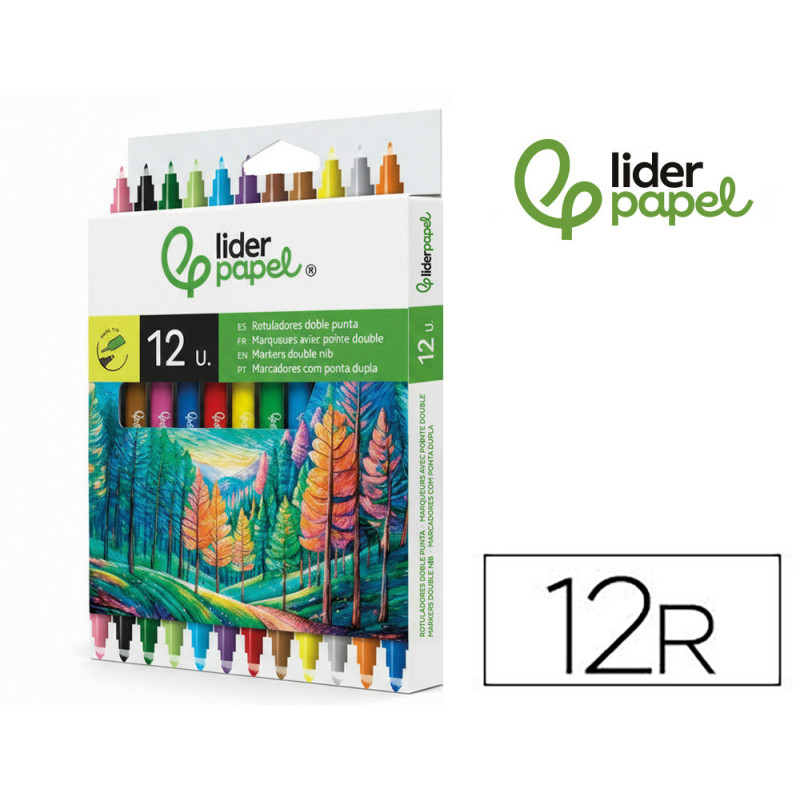 ROTULADOR DUO DOBLE PUNTA 12 COL.