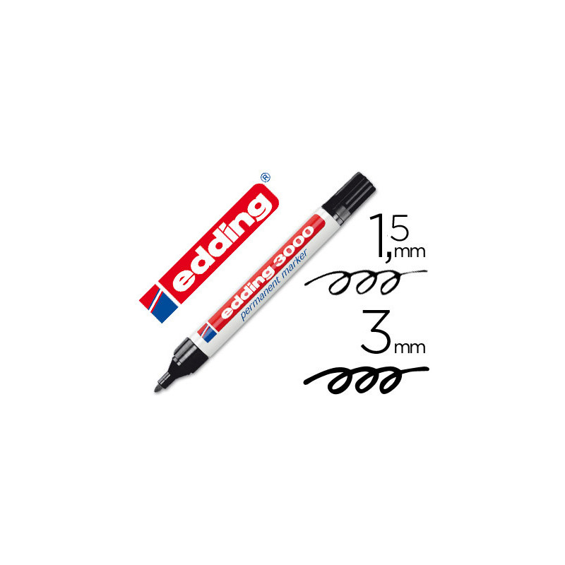 ROTULADOR EDDING 3000 NEGRO PUNTA BISELADA