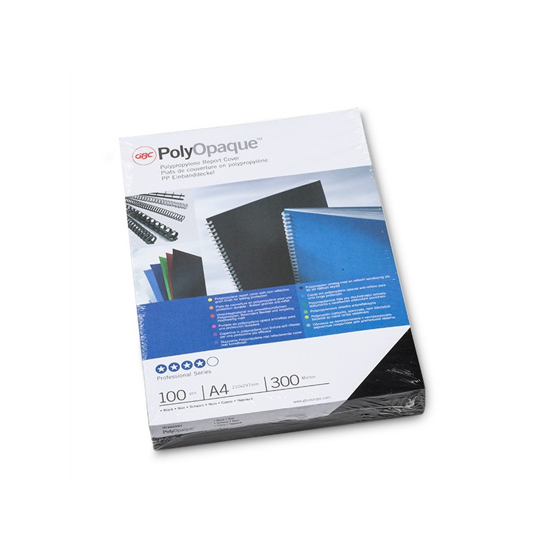 CUBIERTA PP 300 MICRAS A4 NEGRO
