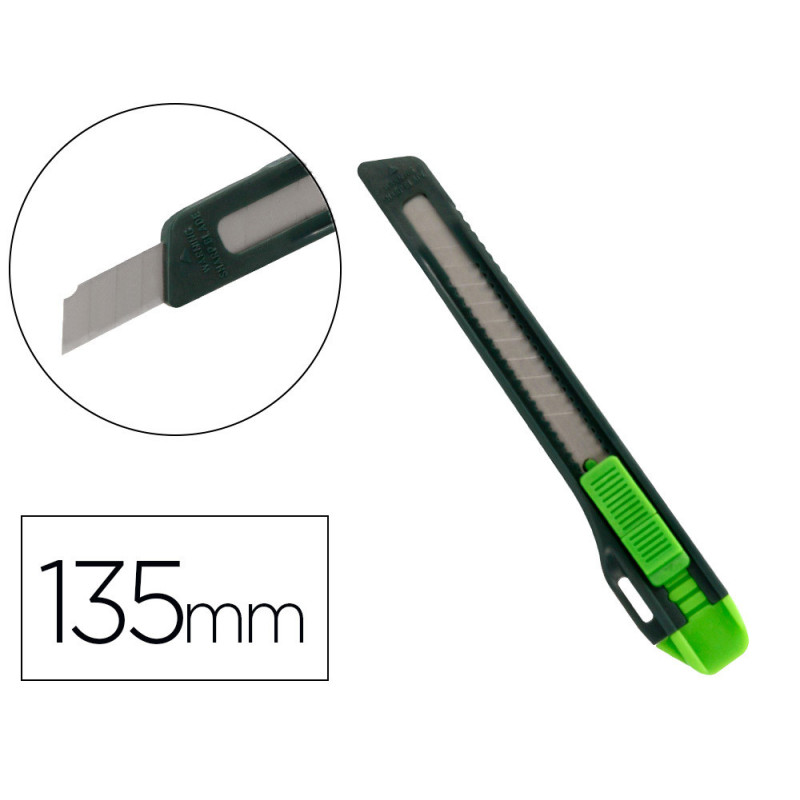 CUTTER 9 mm ESTRECHO CUERPO PLÁSTICO
