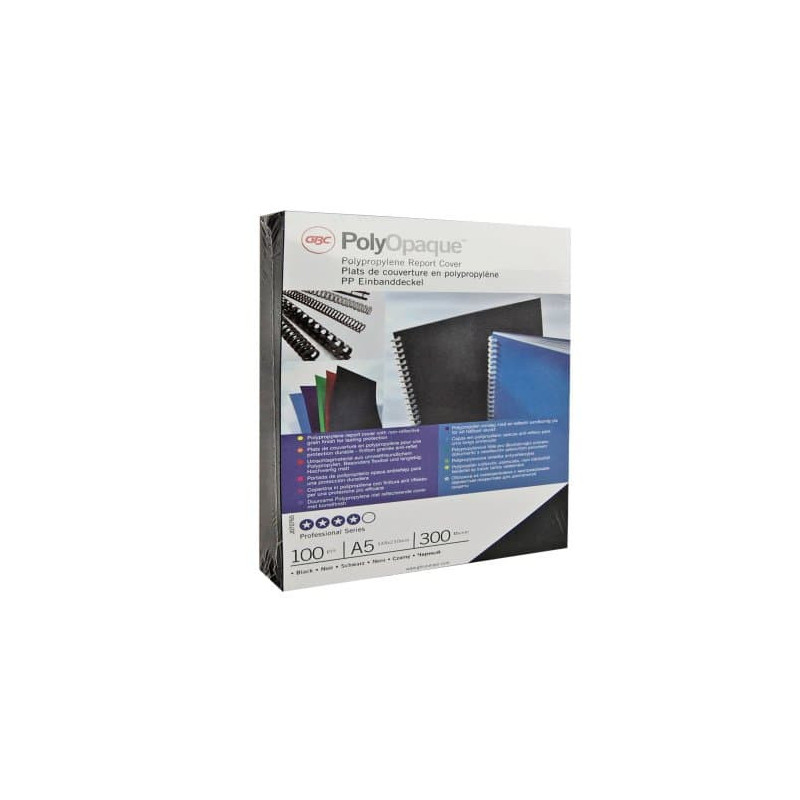 CUBIERTA PP DINA4 300 MICRAS NEGRO