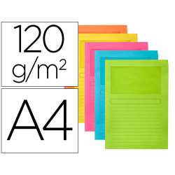 SUBCARPETA A4 VENTANA CARTULINA 120 gr.
