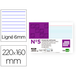 FICHAS RAYADA Nº5 160X220 MM CARTULINA