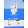 RECAMBIO PACSA DIN A4 100 HOJAS 4 TALADROS