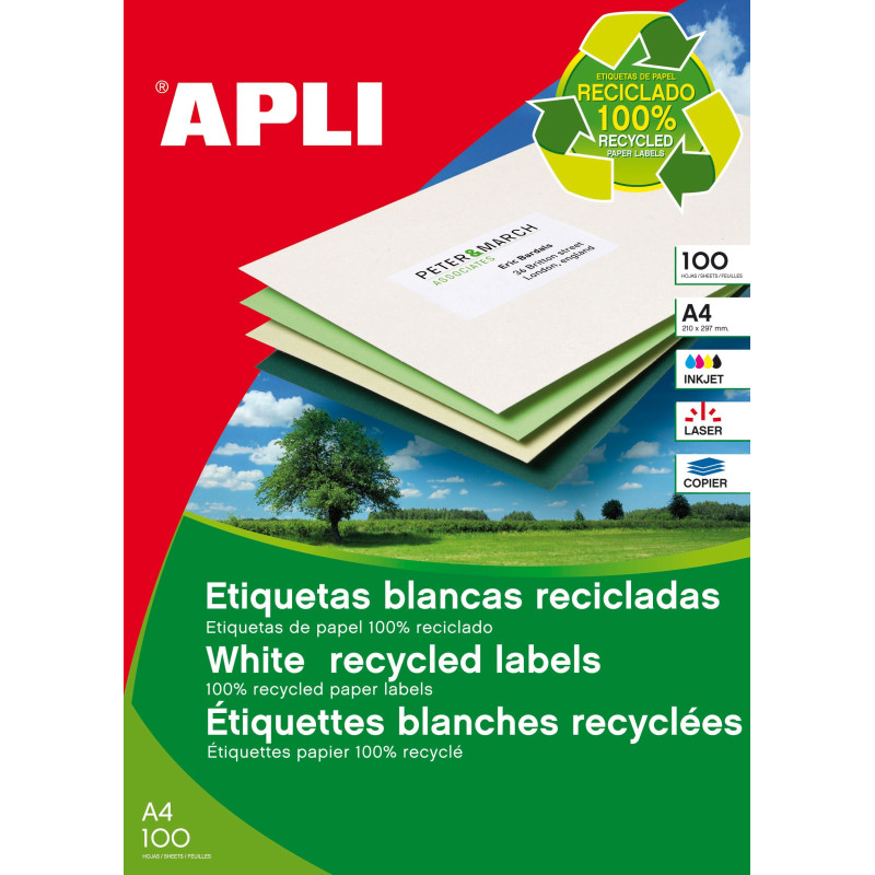 ETIQUET 210X297 RECICLADAS  ADHESIVAS