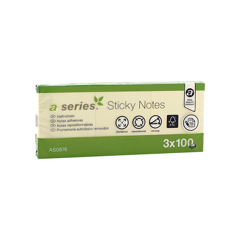 NOTAS 38X51 MM AUTOADHESIVAS AMARILLAS  PACK 12 U.