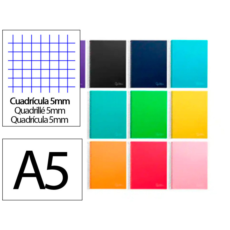 CUADERNO A5  140h MICROPERFORADO cuadr. 5x5 bandas 6