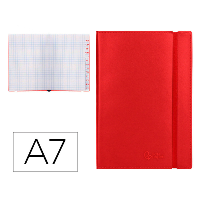 Libreta indice A7 similpiel 120 hojas