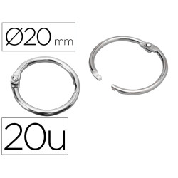 ANILLA 20 mm METAL DOBLE VISAGRA NIQUEL 20 UND n.1