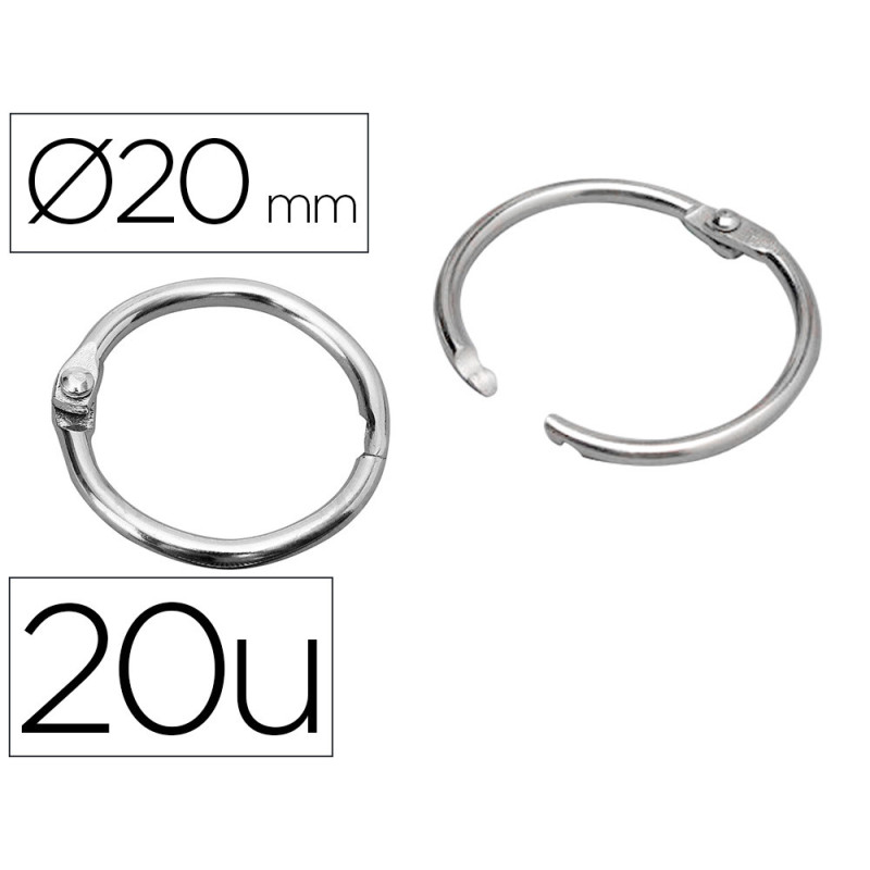 ANILLA 20 mm METAL DOBLE VISAGRA NIQUEL 20 UND n.1