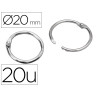 ANILLA 20 mm METAL DOBLE VISAGRA NIQUEL 20 UND n.1