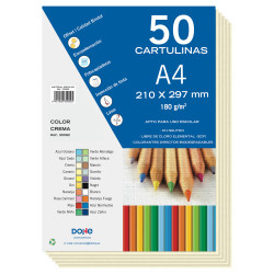 CARTULINA A4 MONOCOLOR 180G 50H. COLOR CLARO