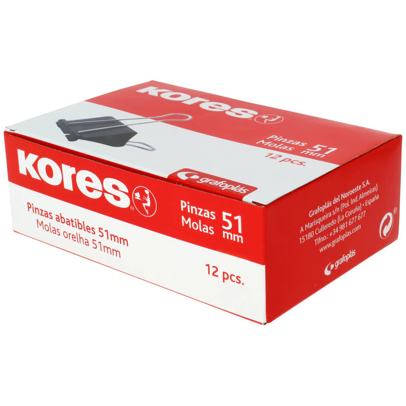 PINZAS SUJETAPAPELES 51 MM 12 UND