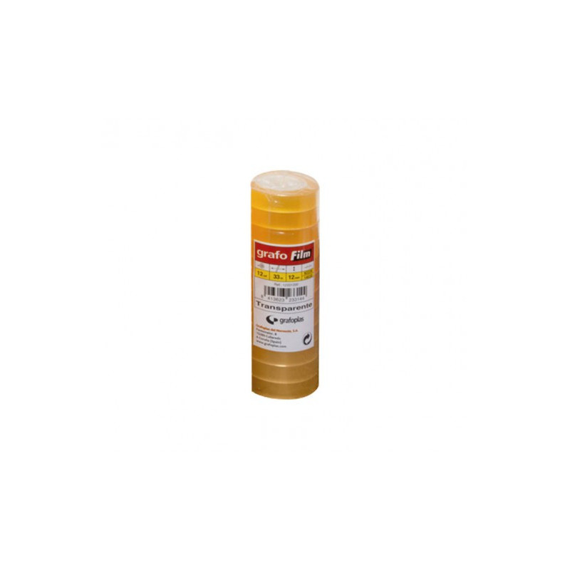 CINTA ADHESIVA 12MMX33M TRANSPARENTE