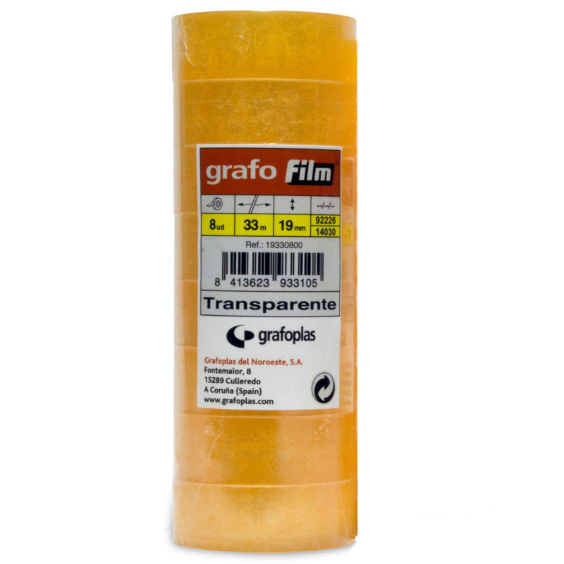 CINTA ADHESIVA 19MMX33M TRANSPARENTE